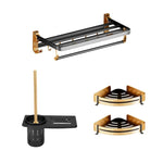 Gominimo Bathroom Wall Mount Black Gold Accessories Set (B) - Home & Garden > Bathroom Accessories > Bath Caddies