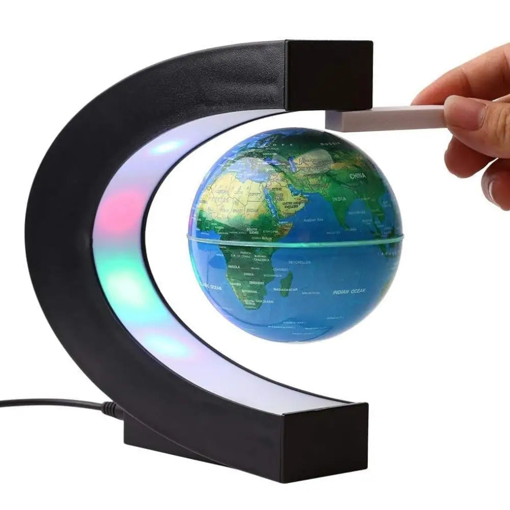 GOMINIMO Magnetic Levitation Floating Globe with LED Light (Blue) GO-MGL-100-DF - Home & Garden > Lighting