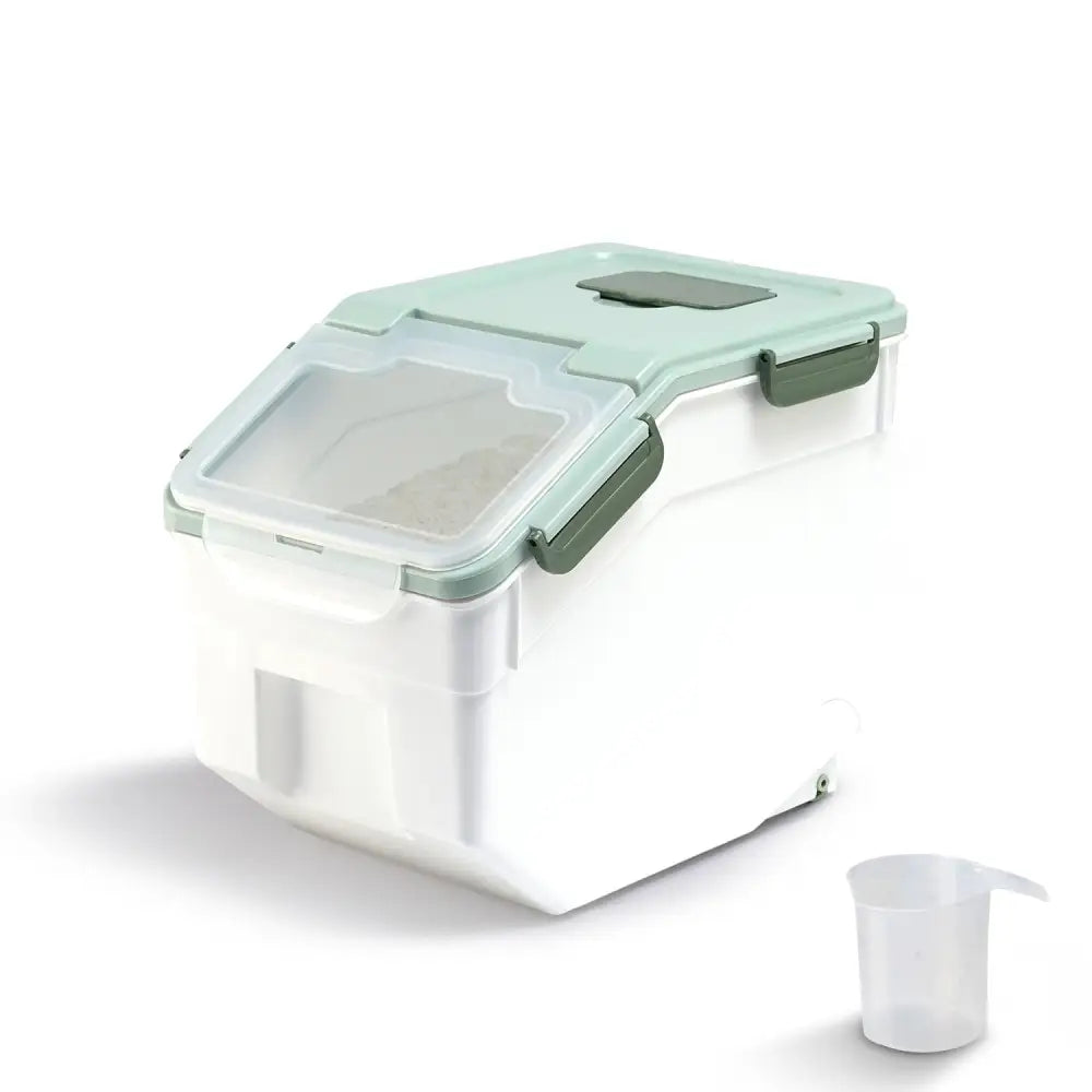 GOMINIMO Multipurpose Food Storage Container with Lids and Cup for Pet Food or Rice Grains (Green) - Home & Garden >