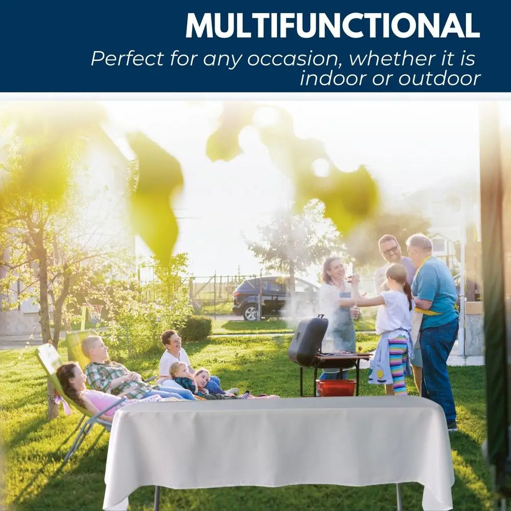 GOMINIMO Polyester Table Cloth 230cm (White) - Home & Garden > Shading > Umbrellas & Sunshades