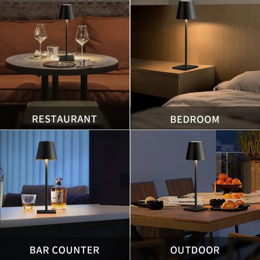 GOMINIMO Rechargeable Cordless Table Lamp with Stepless Dimming Brightness (Black) GO-CTL-100-BZ - Home & Garden >