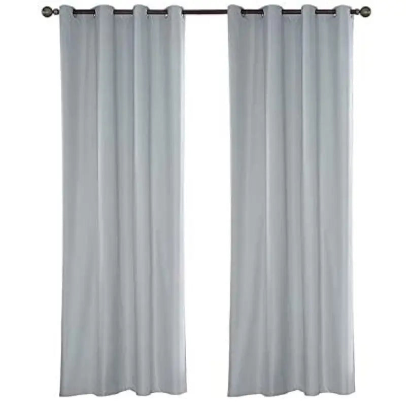 Gominimo Temp Blackout Blinds Curtain Detachable Set of 2 240 x 140cm Black - Home & Garden > Curtains