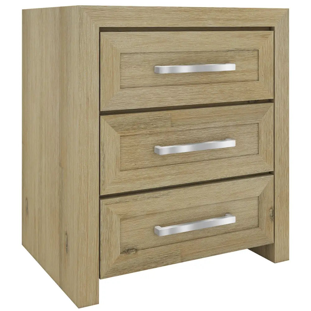 Gracelyn Bedside Nightstand 3 Drawers Storage Cabinet Bedroom Furniture - Smoke - Furniture > Bedroom