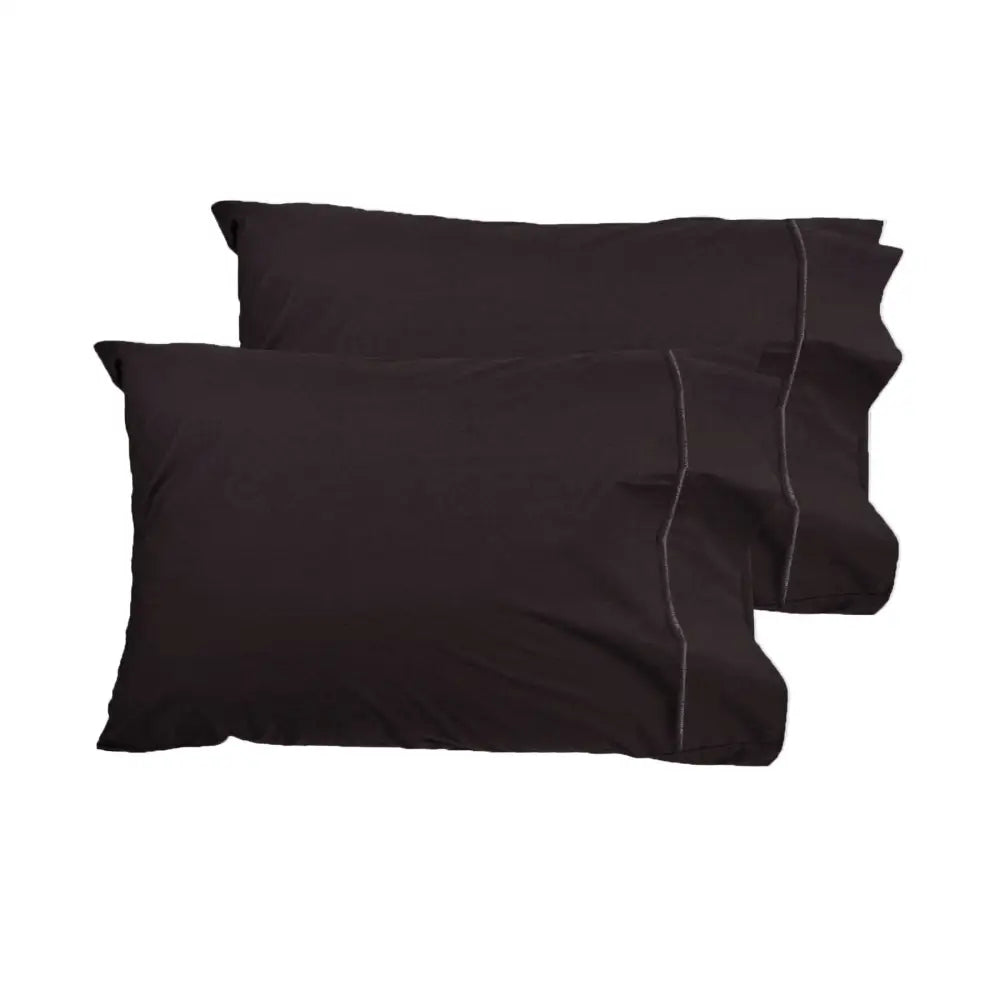Grand Aterlier Pair of Queen Sized Pillowcases - Walnut - Home & Garden > Bedding > Pillowcases