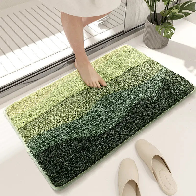Green Bath Mat - Super Absorbent Non-Slip Bathroom Floor Mat - 50x80cm - Home & Garden > Bathroom Accessories > Bath