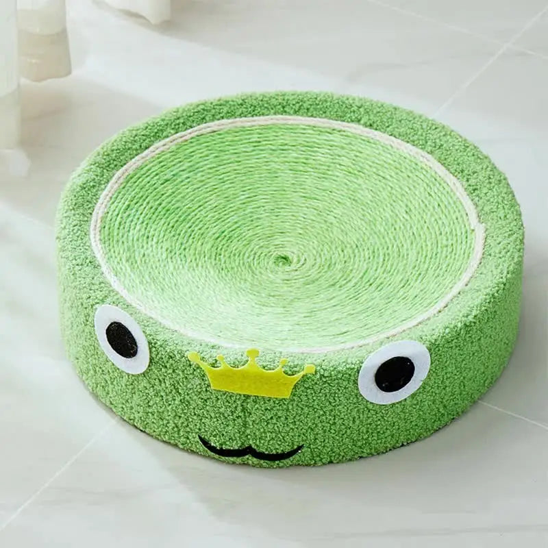 Green Frog Cat Scratcher Bed - Sisal Scratch Pad with Fun Animal 40*40*10cm - Pet Care > Cat Supplies > Cat Scratchers