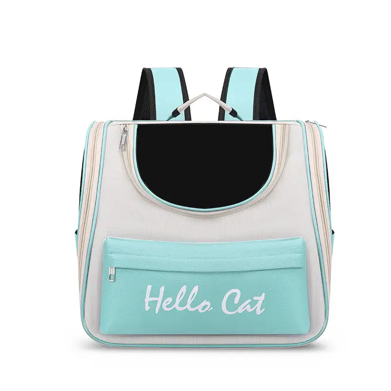 Green Transparent Pet Carrier Backpack for Cats and Small Dogs - Pet Care > Cat Supplies > Cat Carriers & Crates