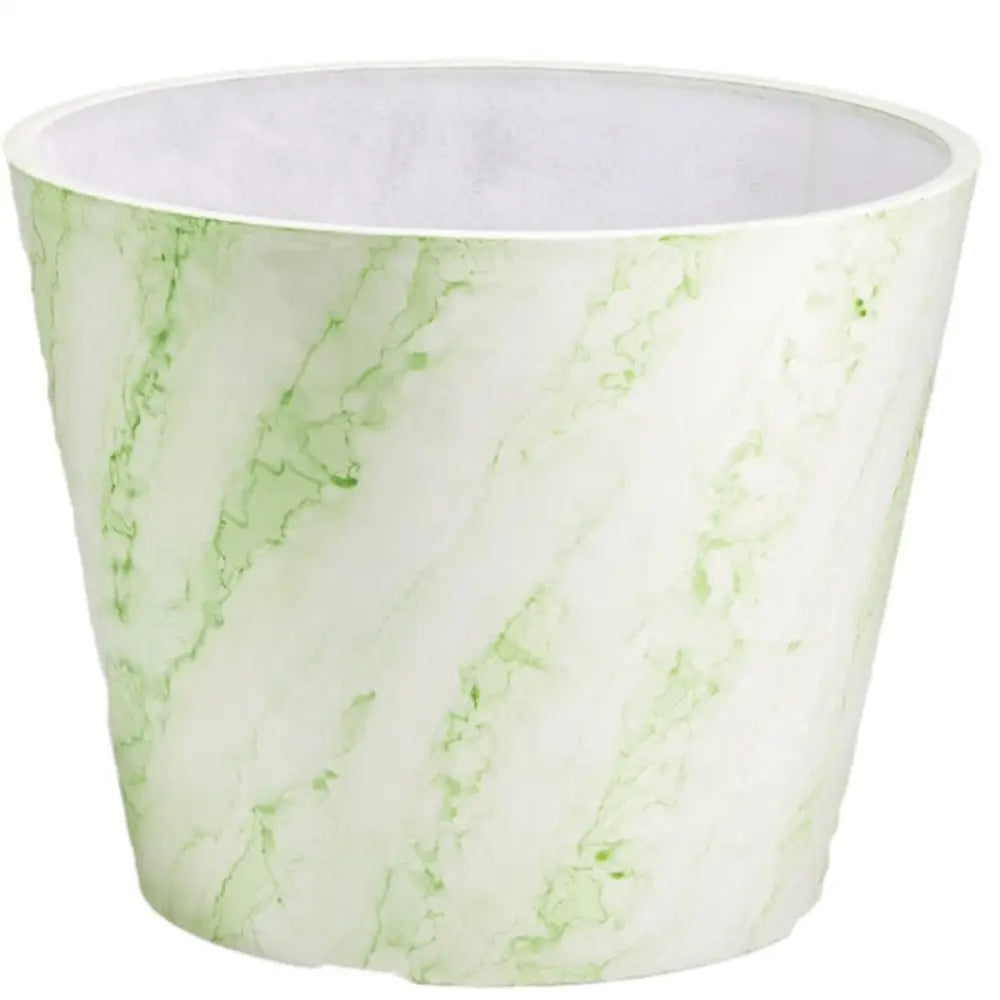 Green & White Imitation Marble Pot 25cm - Home & Garden > Artificial Plants > Artifical Flowers & Plants