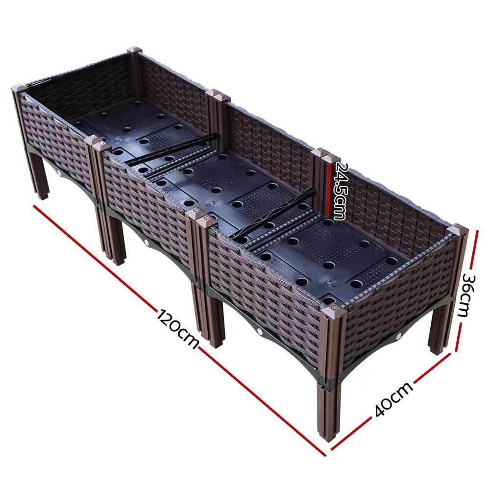 Greenfingers Garden Bed 120x40x36cm PP Planter Box Raised Container Growing Herb - Home & Garden > Garden Beds
