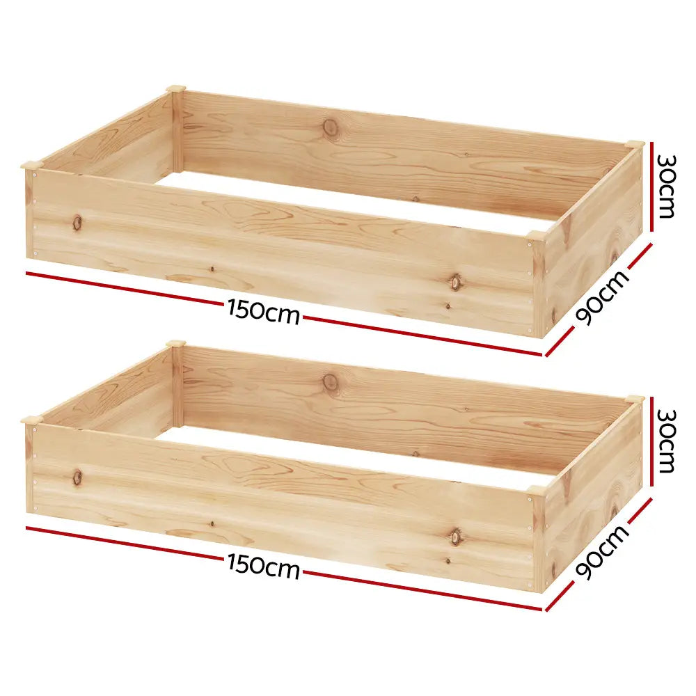Greenfingers Garden Bed 150x90x30cm Wooden Planter Box Raised Container Growing - Home & Garden > Garden Beds
