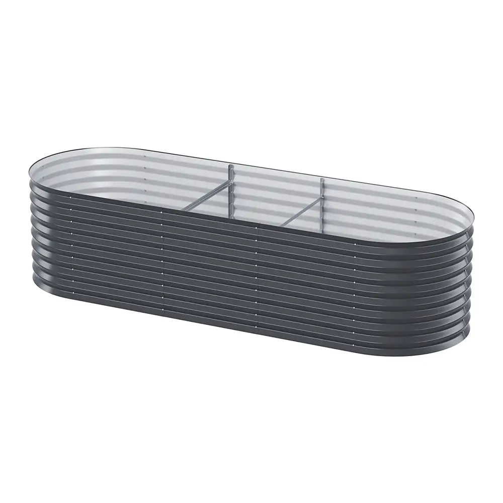 Greenfingers Garden Bed 240X80X56cm Oval Planter Box - Home & Garden > Garden Beds