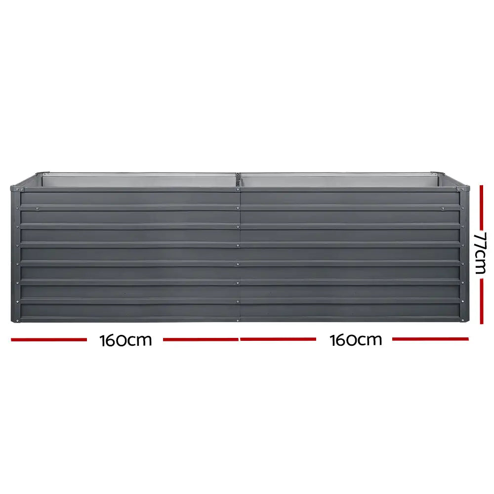 Greenfingers Garden Bed 320x80x77cm Planter Box Raised Container Galvanised Herb - Home & Garden > Garden Beds