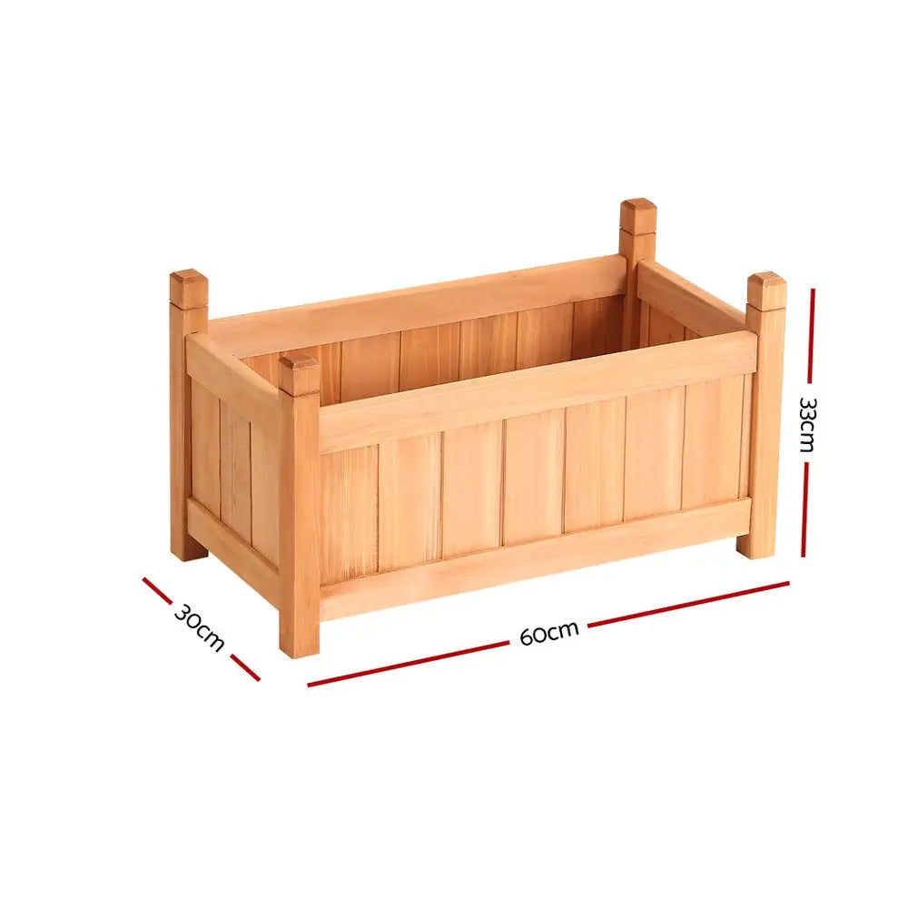 Greenfingers Garden Bed 60x30x33cm Wooden Planter Box Raised Container Growing - Home & Garden > Garden Beds