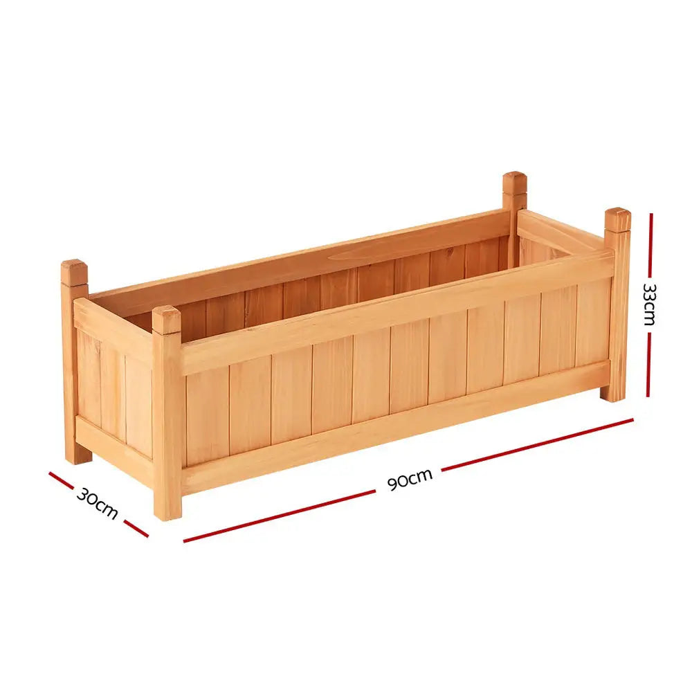 Greenfingers Garden Bed 90x30x33cm Wooden Planter Box Raised Container Growing - Home & Garden > Garden Beds
