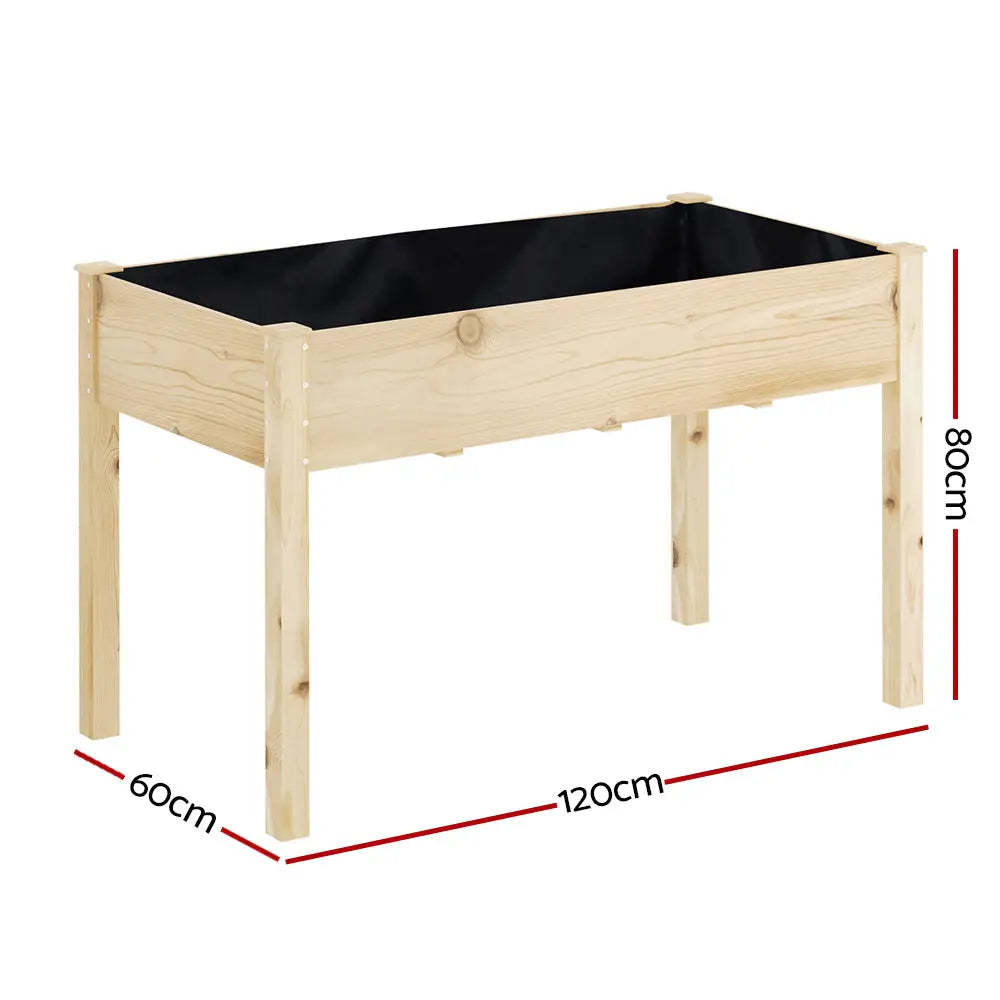 Greenfingers Garden Bed Elevated 120x60x80cm Wooden Planter Box Raised Container - Home & Garden > Garden Beds