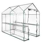 Greenfingers Greenhouse 1.2x1.9x1.9M Walk in Green House Tunnel Clear Garden Shed 4 Shelves - Home & Garden >
