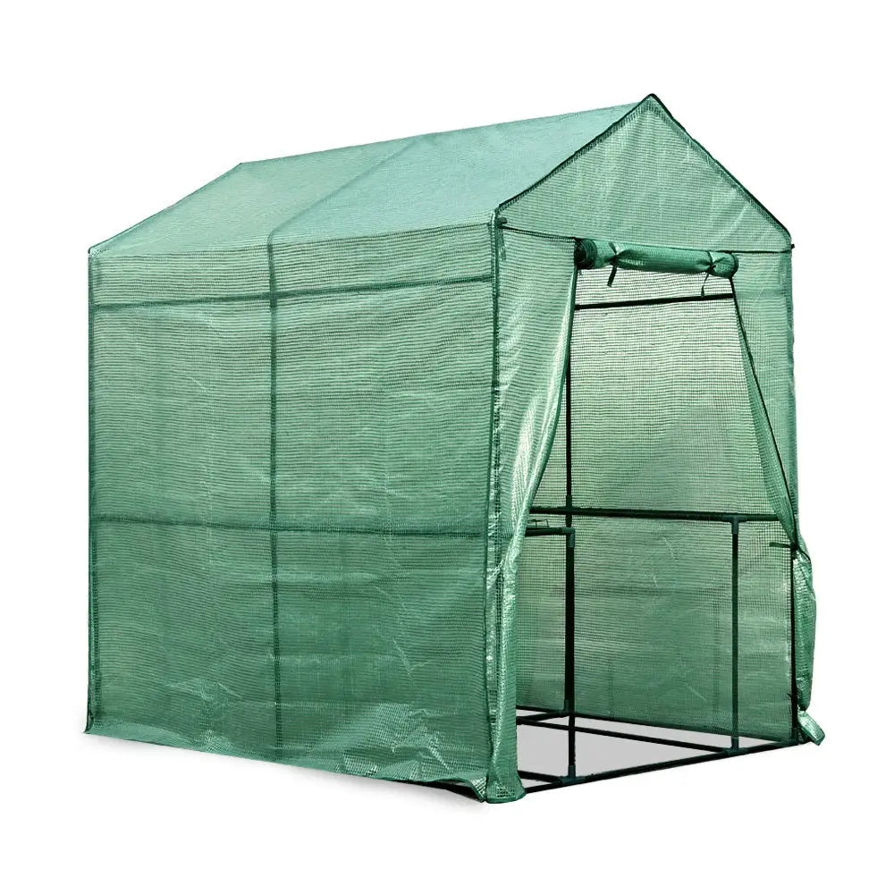 Greenfingers Greenhouse 1.2x1.9x1.9M Walk in Green House Tunnel Plant Garden Shed 4 Shelves - Home & Garden >