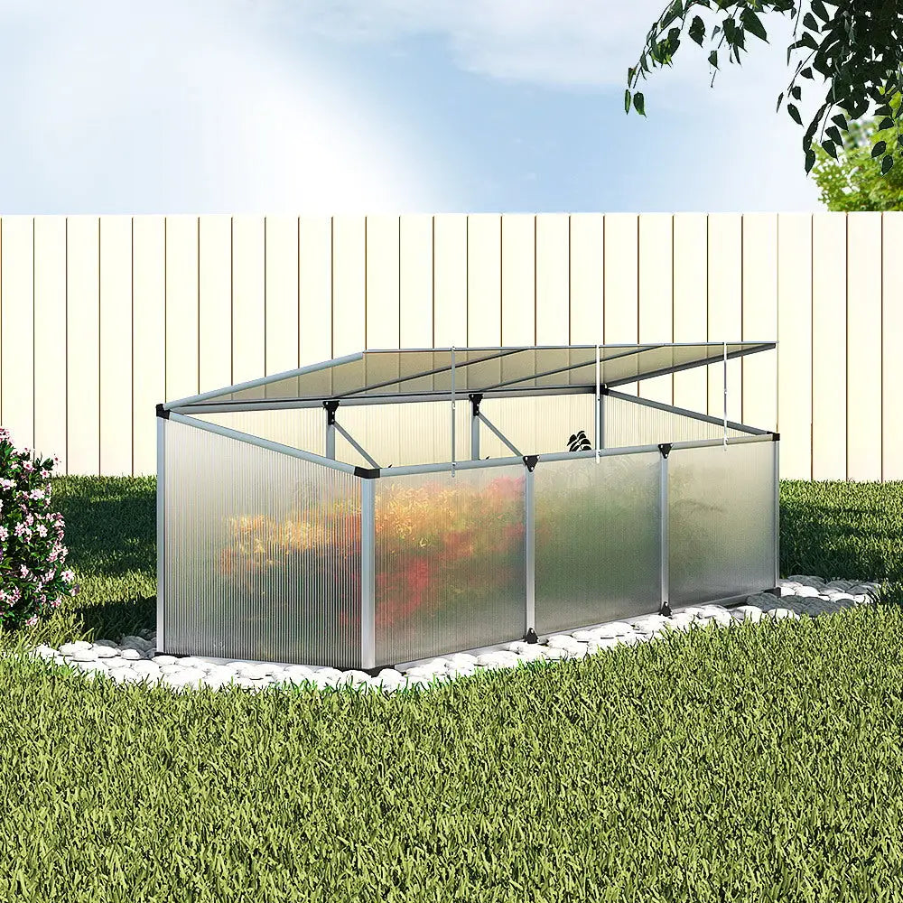 Greenfingers Greenhouse 180x50x50CM Cold Frame Plant Grow Aluminium Polycarbonate Green House - Home & Garden >