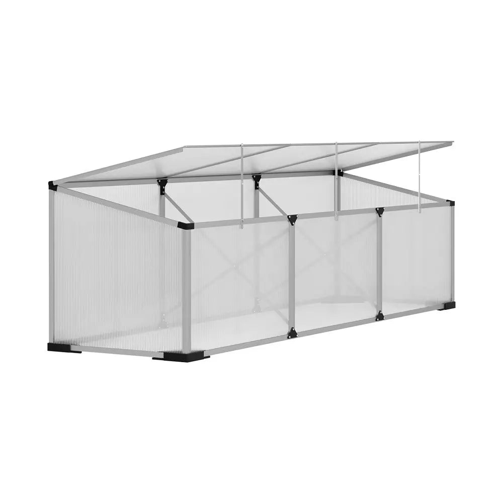 Greenfingers Greenhouse 180x50x50CM Cold Frame Plant Grow Aluminium Polycarbonate Green House - Home & Garden >