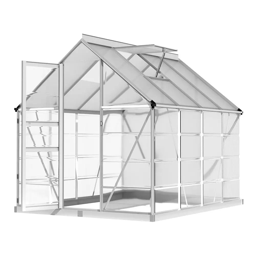 Greenfingers Greenhouse 2.48x1.89x2M Aluminium Polycarbonate Green House Garden Shed - Home & Garden > Green Houses