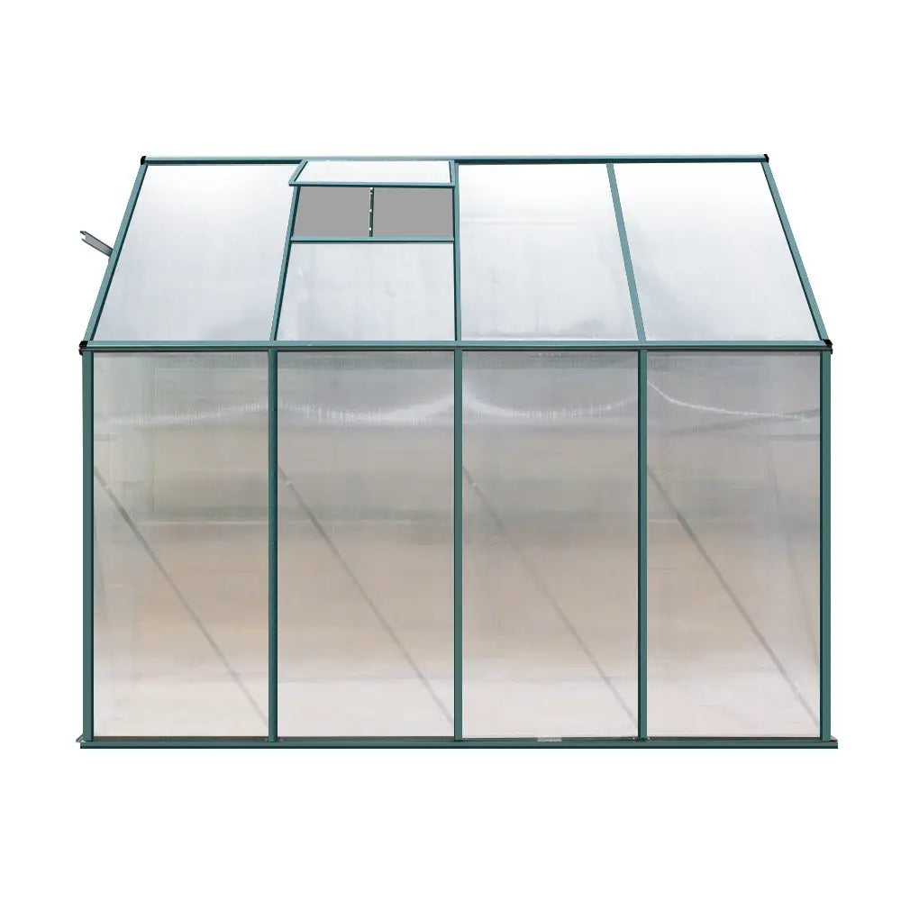 Greenfingers Greenhouse 2.52x1.27x2.13M Lean-to Aluminium Polycarbonate Green House Garden Shed - Home & Garden > Green