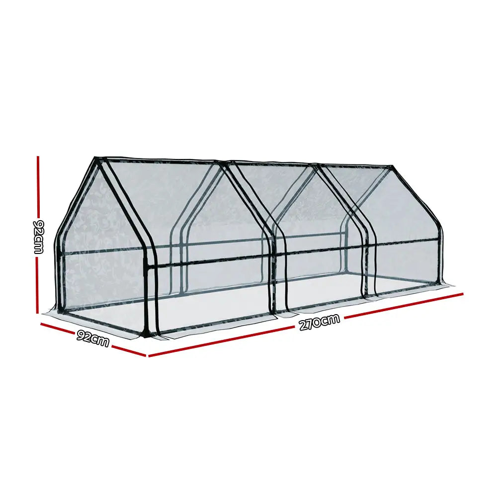 Greenfingers Greenhouse 2.7x0.9x0.9M Mini Green House Raised Garden Bed Planter Box - Home & Garden > Green Houses
