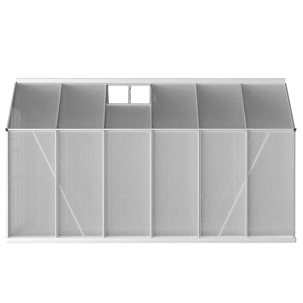 Greenfingers Greenhouse 3.7x2.5x2.26M Double Doors Aluminium Green House Garden Shed - Home & Garden > Green Houses