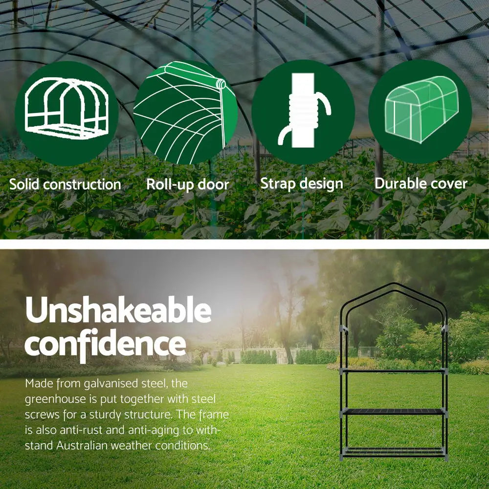 Greenfingers Greenhouse 3 Tiers Mini Green House Garden Bed Planter Box 1.28x0.7x0.5M - Home & Garden > Greenhouses >