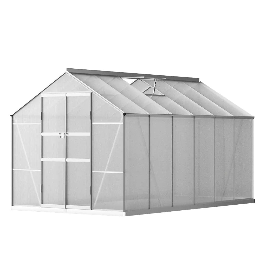 Greenfingers Greenhouse 3x2.5x2.26M Double Doors Aluminium Green House Garden Shed - Home & Garden > Green Houses