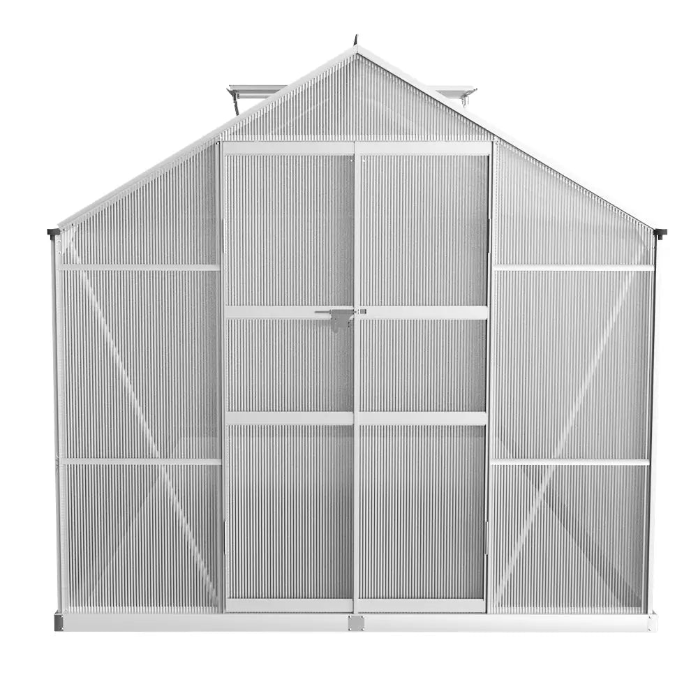 Greenfingers Greenhouse 4.1x2.5x2.26M Double Doors Aluminium Green House Garden Shed - Home & Garden > Green Houses