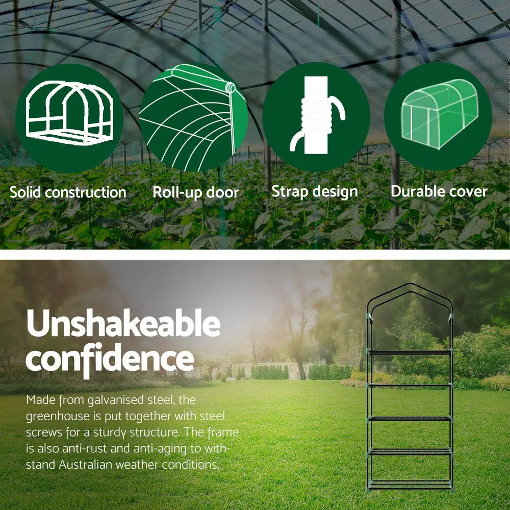 Greenfingers Greenhouse 5 Tiers Mini Green House Garden Bed Planter Box 1.9x0.7x0.5M - Home & Garden > Greenhouses >