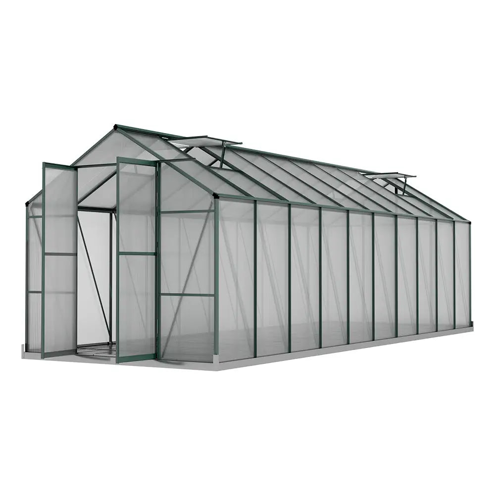 Greenfingers Greenhouse 6.3x2.44x2.1M Aluminium Polycarbonate Green House Garden Shed - Home & Garden > Green Houses