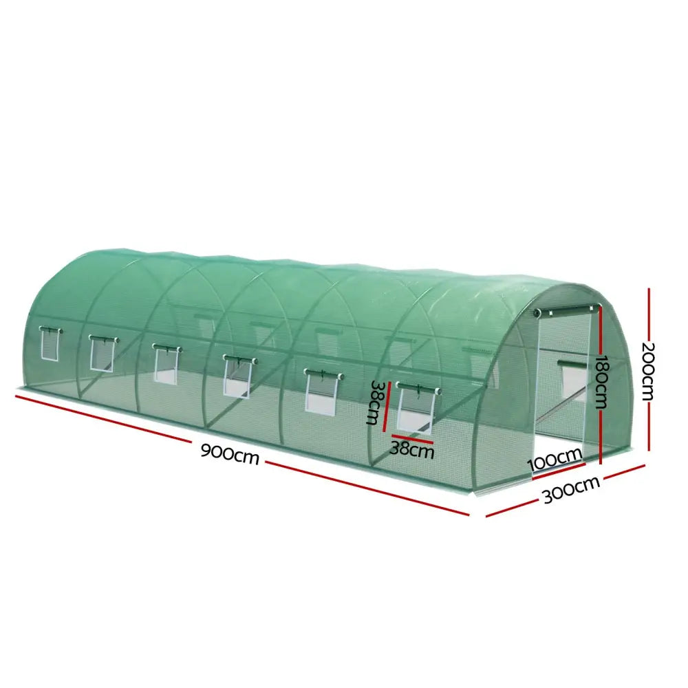 Greenfingers Greenhouse Walk in Green House Tunnel Plant Garden Shed Dome 9x3x2M - Home & Garden > Greenhouses >