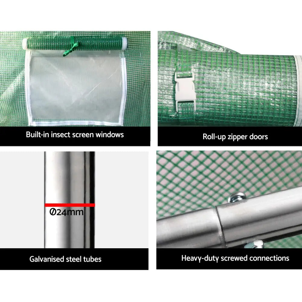 Greenfingers Greenhouse Walk in Green House Tunnel Plant Garden Shed Dome 9x3x2M - Home & Garden > Greenhouses >