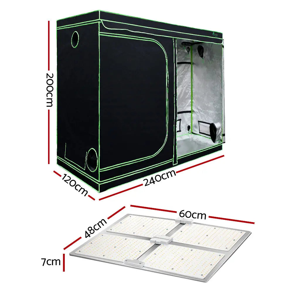 Greenfingers Grow Tent Light Kit 240x120x200CM 4500W LED Full Spectrum - Home & Garden > Green Houses