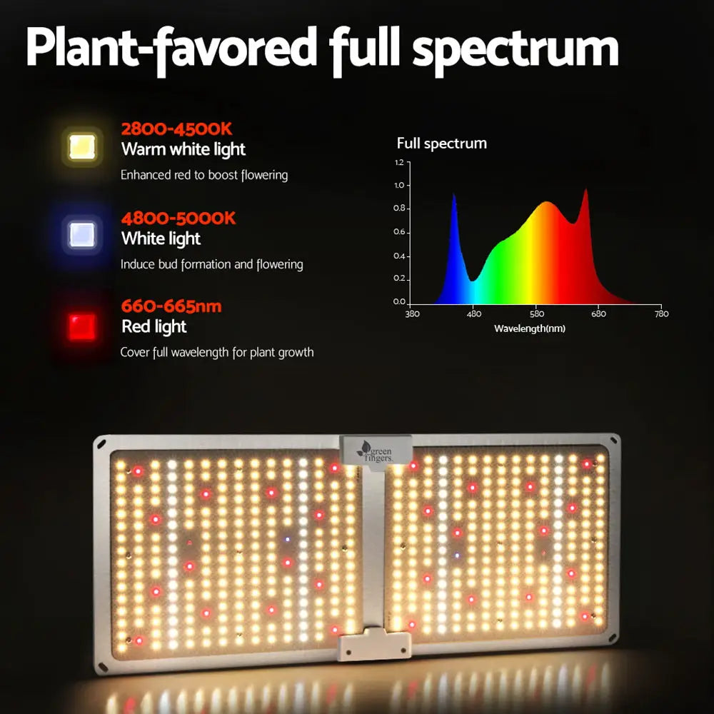 Greenfingers Max 2200W Grow Light LED Full Spectrum Indoor Plant All Stage Growth - Home & Garden > Green Houses