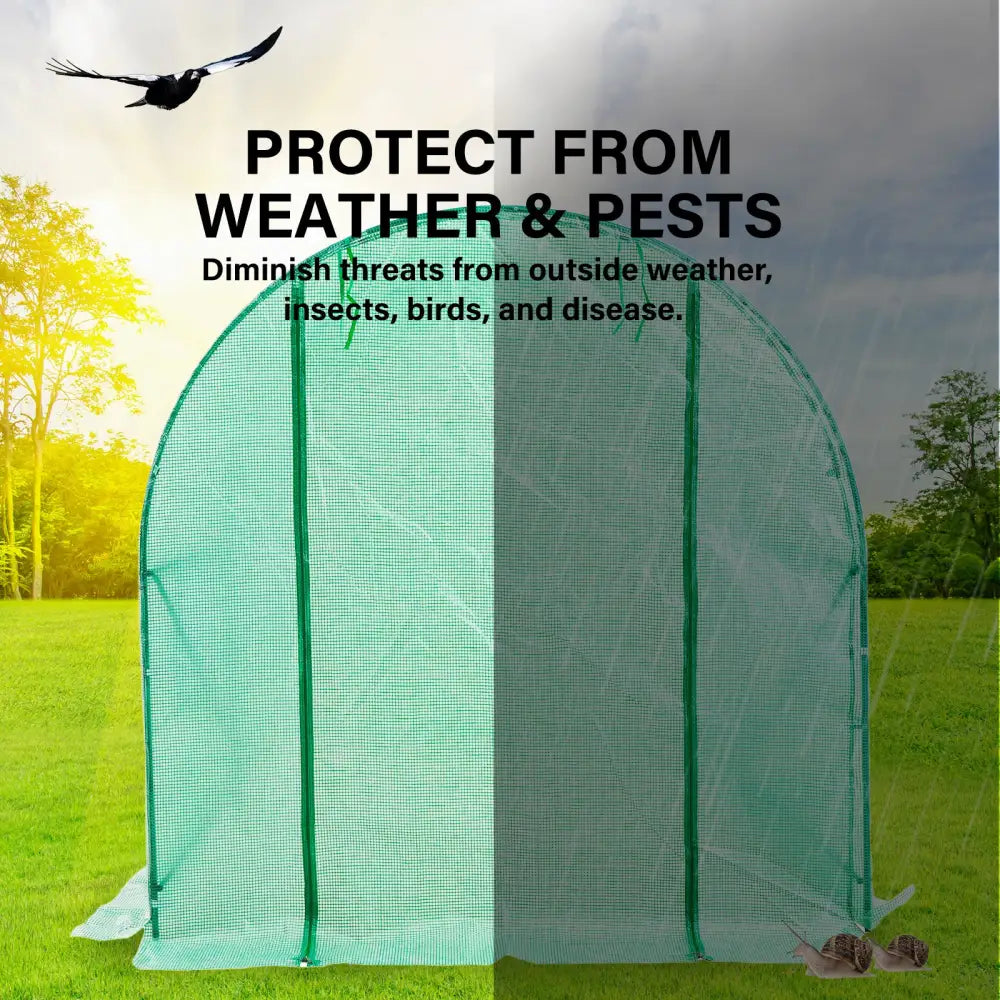 Greenhouse Walk-In Shed 3x2x2M PE Dome Tunnel Polytunnel - Home & Garden > Green Houses