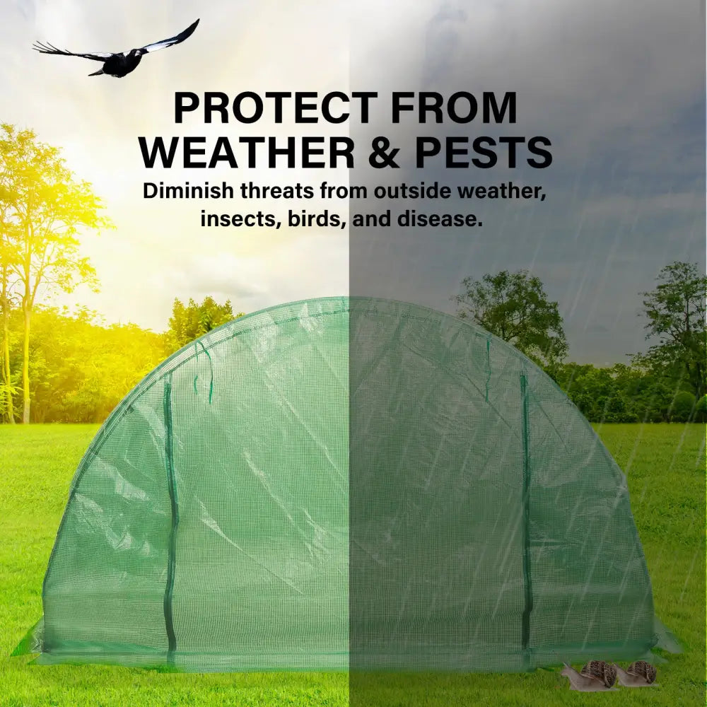 Greenhouse Walk-In Shed 4x3x2M PE Dome Hoop Tunnel Polytunnel - Home & Garden > Green Houses