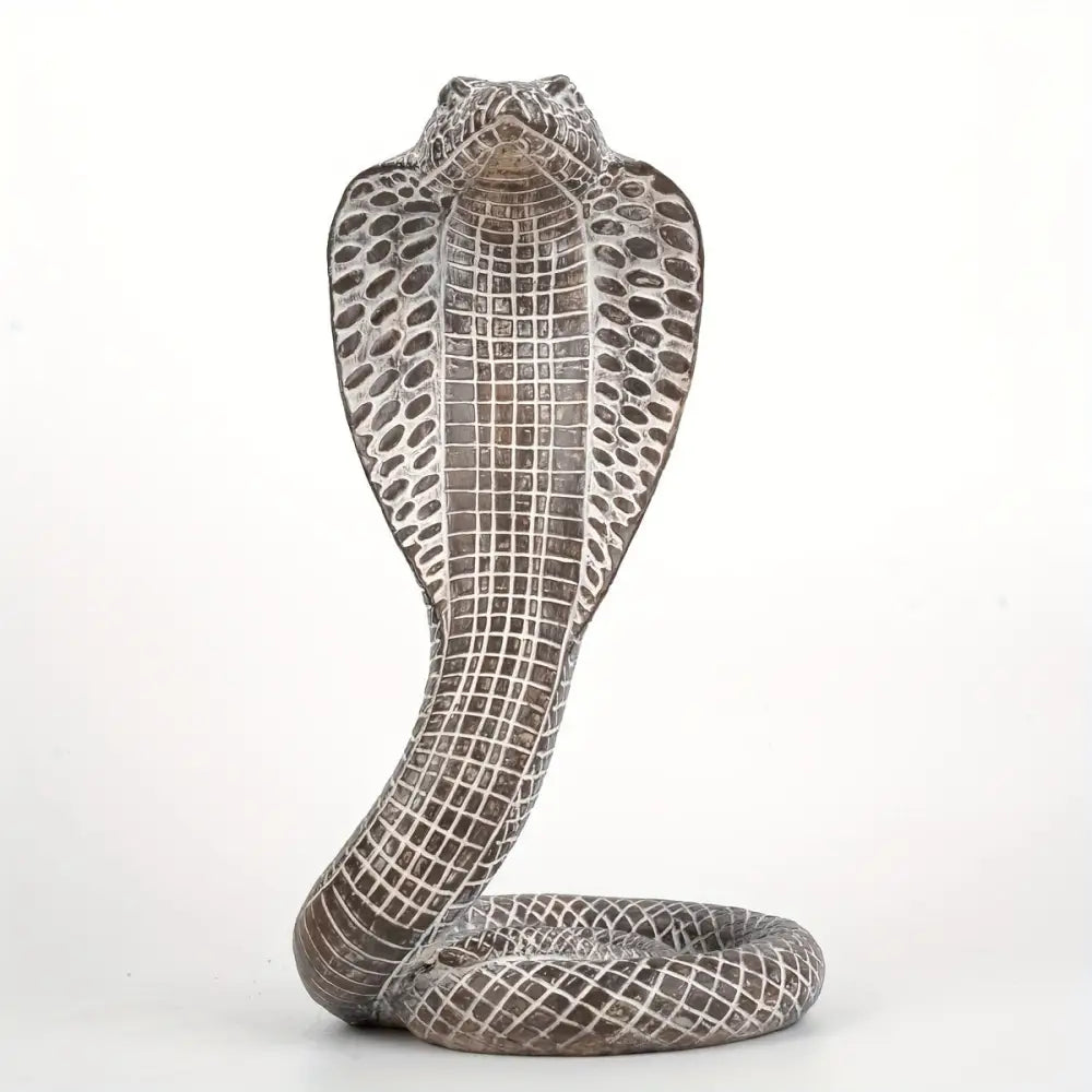 Grey Decorative Resin Cobra Statue - Unique Animal Figurine for Home Decor & Creative Gifts - Home & Garden > Decor >