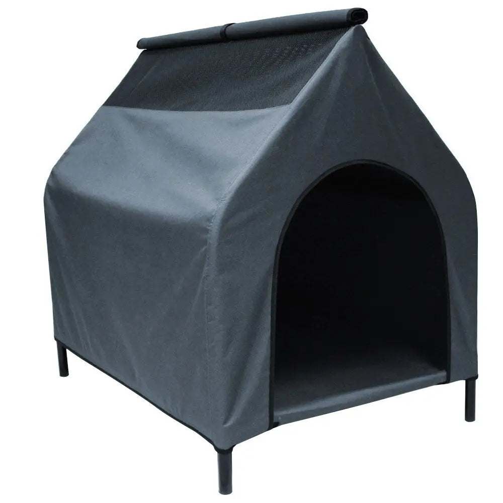 Grey XL Waterproof Portable Flea and Mite Resistant Dog Kennel House Nest Outdoor Indoor - Pet Care > Dog Supplies >