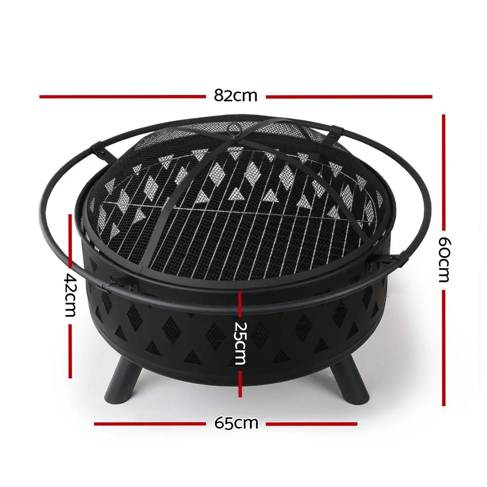 Grillz Fire Pit BBQ Grill 82cm - Home & Garden > BBQ > BBQ Tools