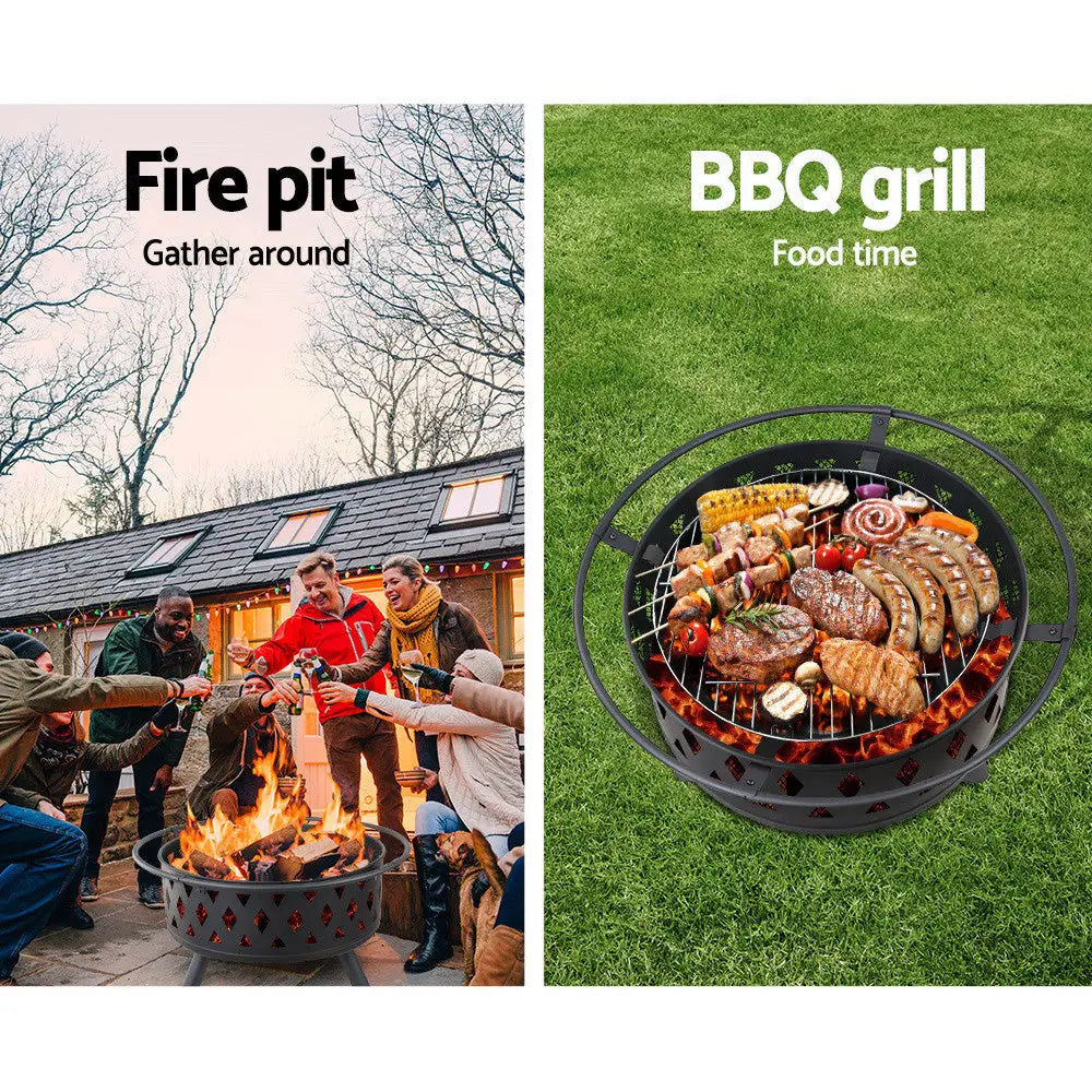 Grillz Fire Pit BBQ Grill 82cm - Home & Garden > BBQ > BBQ Tools