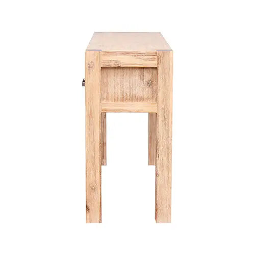 Hall Table 2 Storage Drawers Solid Acacia Wooden Frame Hallway in Oak Color - Furniture > Living Room