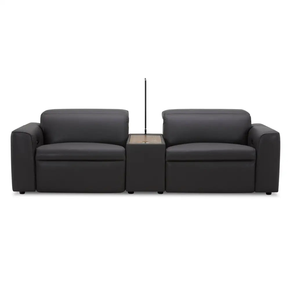 Hallie 2 Seater Genuine Leather Sofa Lounge Electric Powered Recliner Graphite - Furniture > Sofas