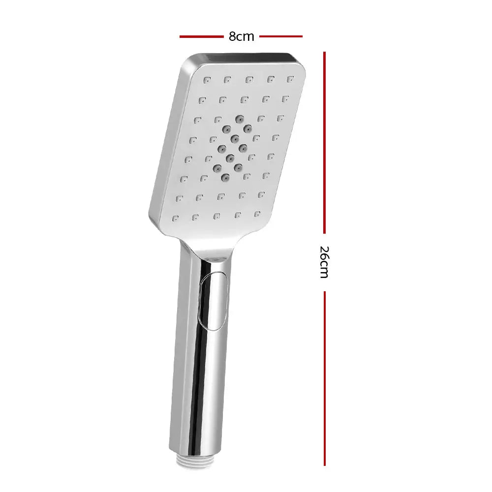 Handheld Shower Head 3.1’’ High Pressure 3 Spray Modes Square Chrome - Home & Garden > Bathroom Accessories >