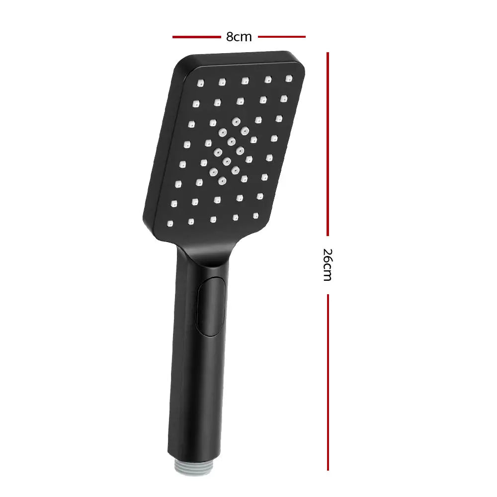 Handheld Shower Head 3.1’’ High Pressure 3 Spray Modes Square Black - Home & Garden > Bathroom Accessories > Shower