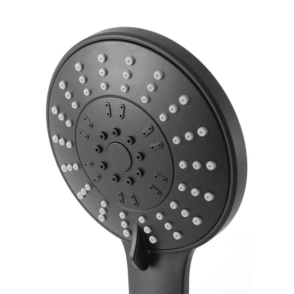 Handheld Shower Head 4.5’’ High Pressure 5 Modes Poweful Round Black - Home & Garden > Bathroom Accessories >