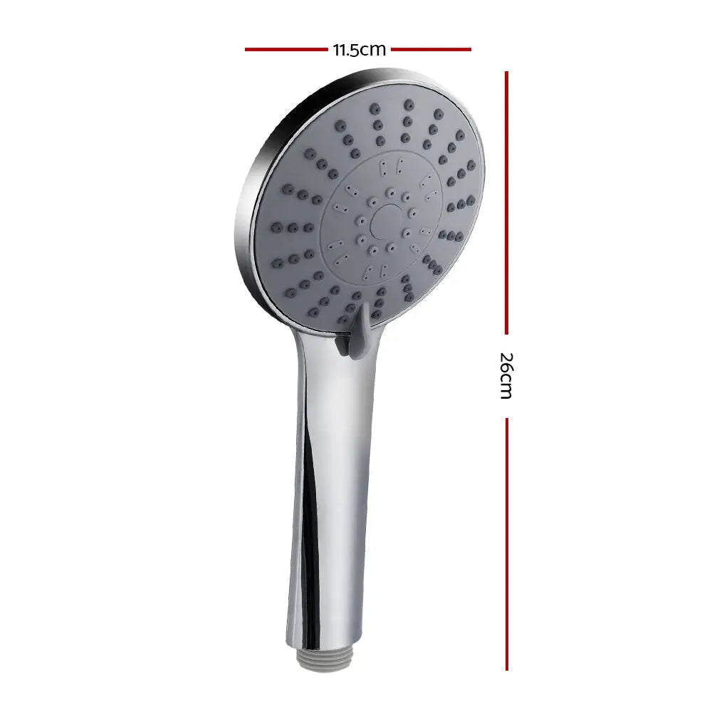 Handheld Shower Head 4.5’’ High Pressure 5 Modes Poweful Round Chrome - Home & Garden > Bathroom Accessories >