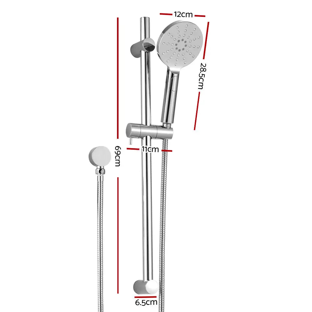 Handheld Shower Head Wall Holder 4.7’’ High Pressure Adjustable 3 Modes Chrome - Furniture > Bathroom > Shower