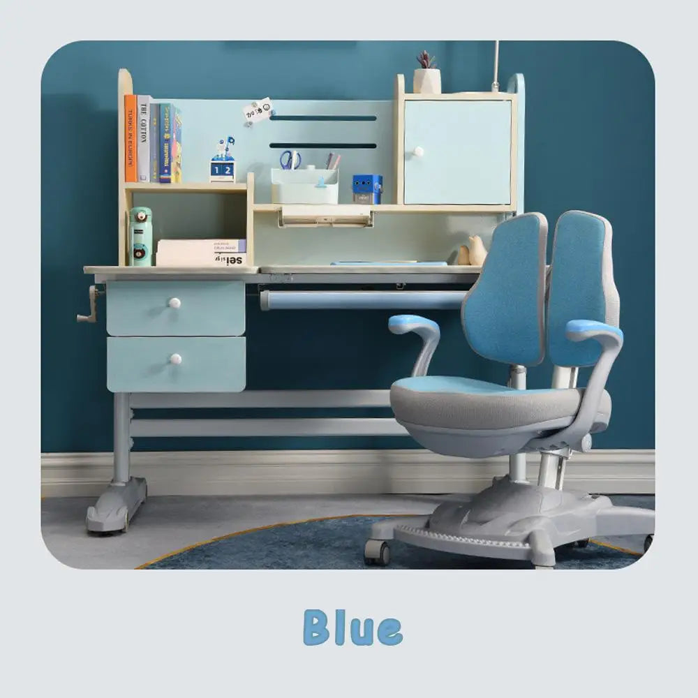 Height Adjustable Children Kids Ergonomic Study Desk Chair Set 120cm Blue AU - Baby & Kids > Kid’s Furniture